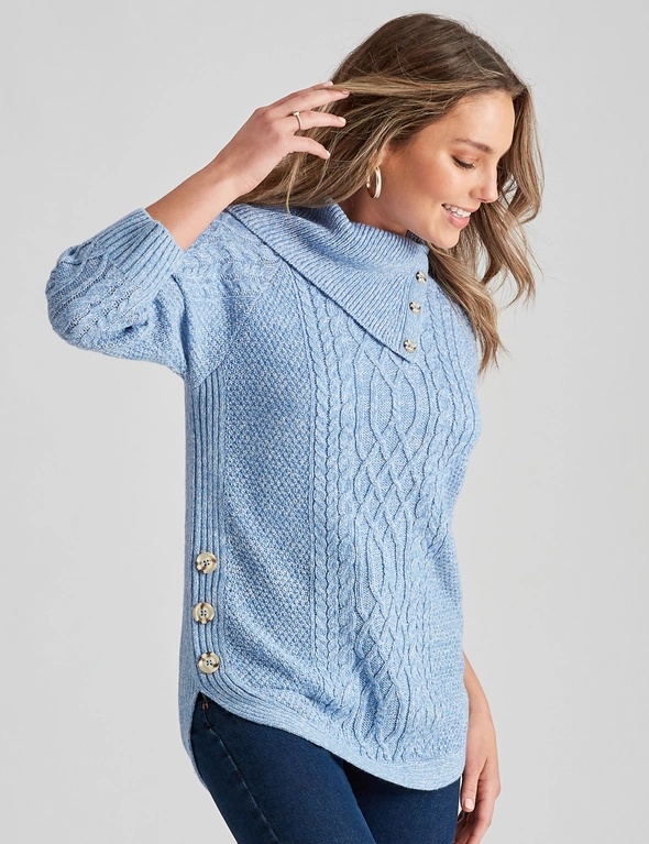 3/4 BUTTON KNIT, hi-res image number null