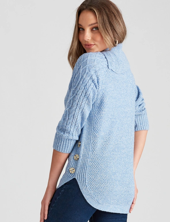 3/4 BUTTON KNIT, hi-res image number null