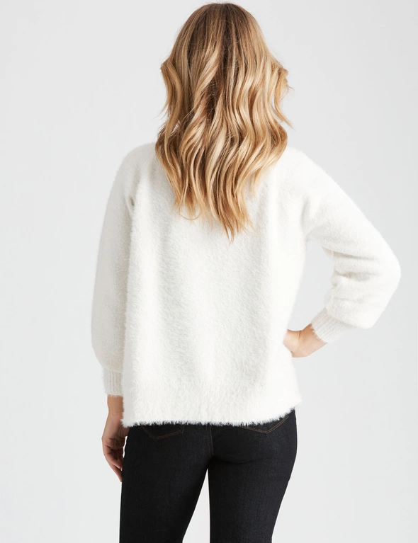 Rockmans Long Sleeve Fuzzy Cardigan, hi-res image number null