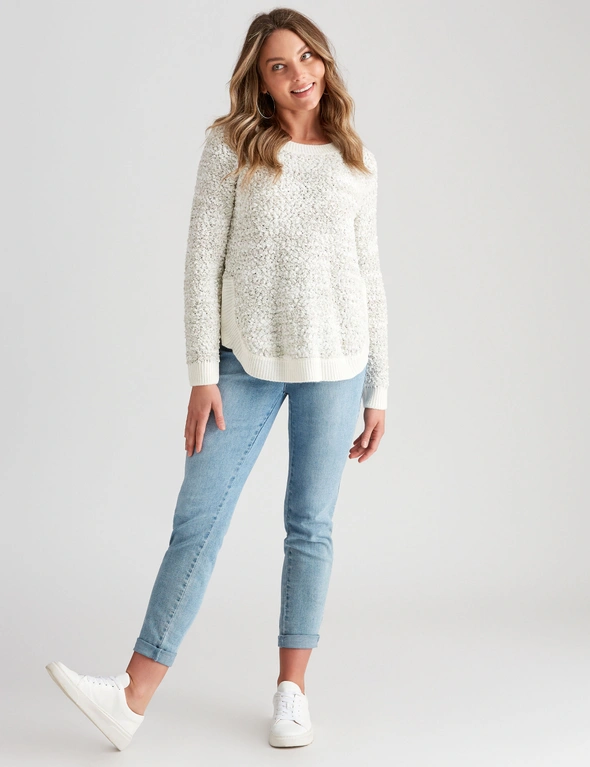 Rockmans Long Sleeve Multi Zipped Knitwear Top, hi-res image number null