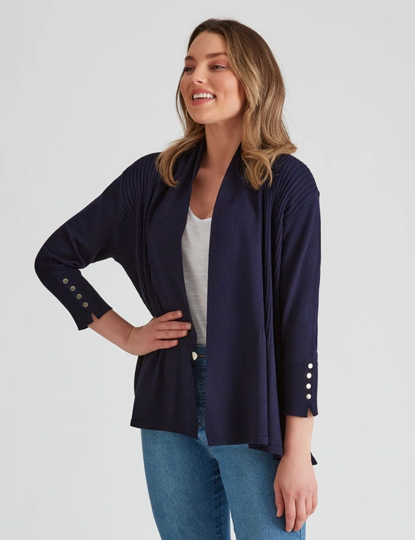 Rockmans 3/4 Sleeve Fit and Flare Cardigan, hi-res image number null