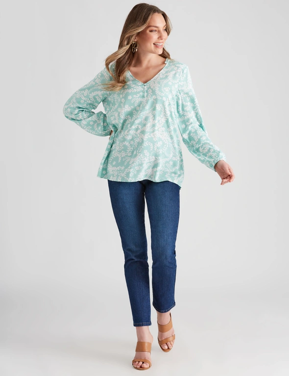 Rockmans Long Sleeve Woven Floral Blouse, hi-res image number null