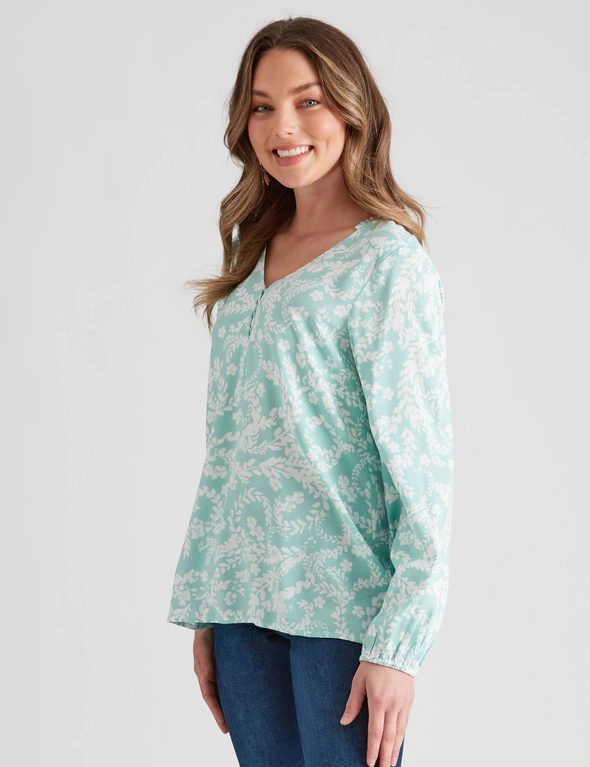 Rockmans Long Sleeve Woven Floral Blouse, hi-res image number null