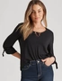 Rockmans 3/4 Length Sleeve Lace Up Shirt Style Top, hi-res