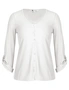 Rockmans 3/4 Sleeve Textured Shirt Style Top, hi-res