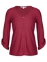 Rockmans 3/4 Sleeve Textured Shirt Style Top, hi-res