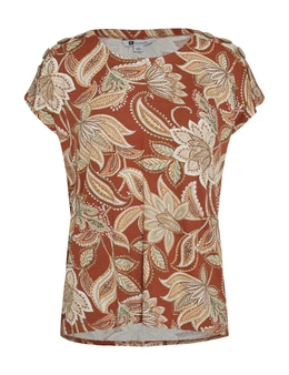 Rockmans Extended Sleeve Print Top