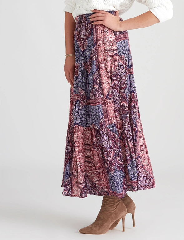 Rockmans Crinkle Tiered Maxi Skirt, hi-res image number null
