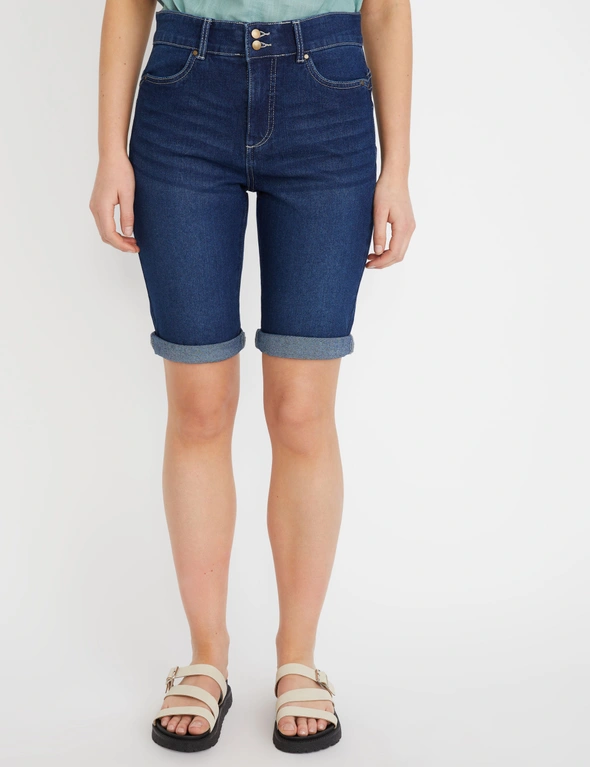 Rockmans Knee Length Denim Wash Shorts, hi-res image number null