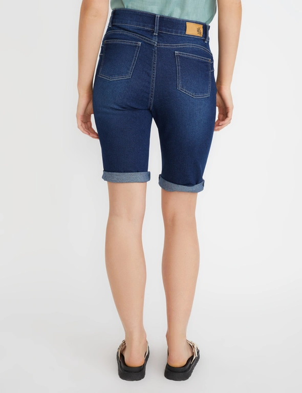 Rockmans Knee Length Denim Wash Shorts, hi-res image number null