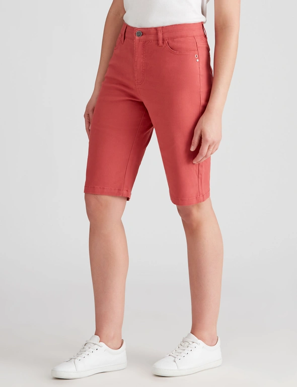 Rockmans Knee Length Solid Colour Shorts, hi-res image number null