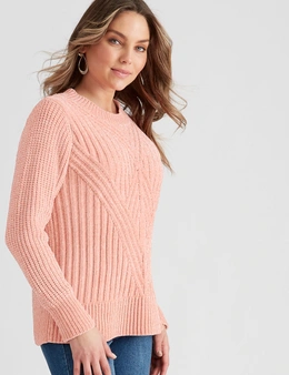 Rockmans Long Sleeve Chenille Cable Knitwear Top
