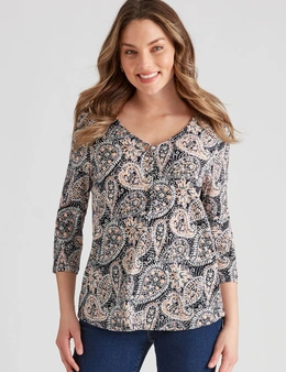 Rockmans 3/4 Sleeve Shirt Style Top