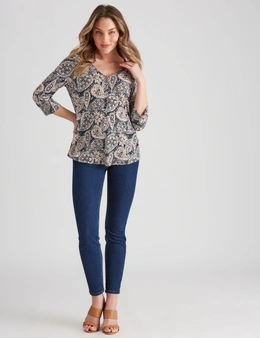 Rockmans 3/4 Sleeve Shirt Style Top