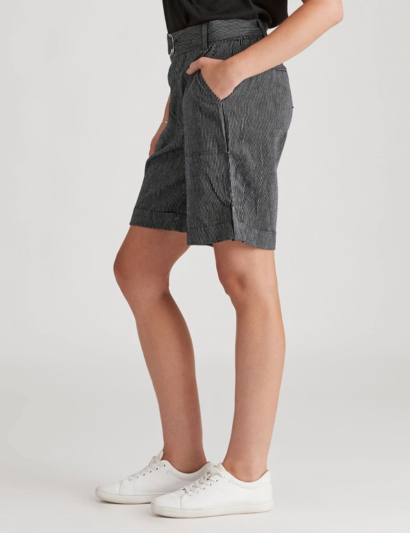 Rockmans Mid Thigh Linen Patch Pocket Shorts, hi-res image number null