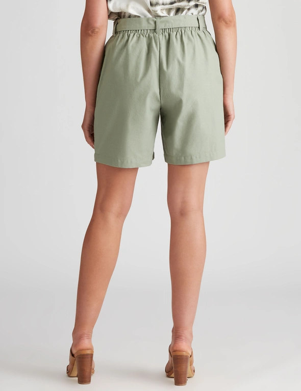 Rockmans Mid Thigh Linen Tie Front Shorts, hi-res image number null