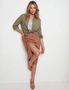 Rockmans Midi Linen Button Skirt, hi-res
