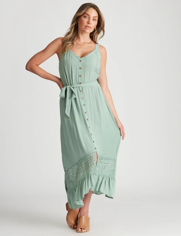 Rockmans Strappy Crinkle Woven Maxi Dress, hi-res image number null