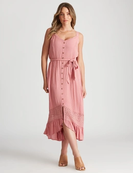 Rockmans Strappy Crinkle Woven Maxi Dress