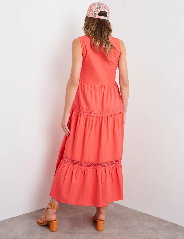Rockmans Sleeveless Linen Tiered Dress , hi-res image number null