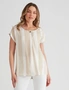Rockmans Extended Sleeve Woven Button Top, hi-res