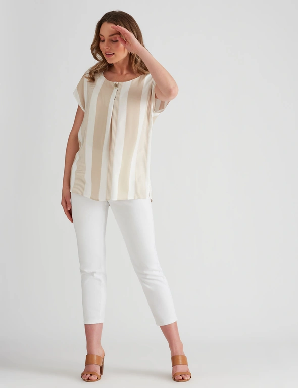 Rockmans Extended Sleeve Woven Button Top, hi-res image number null