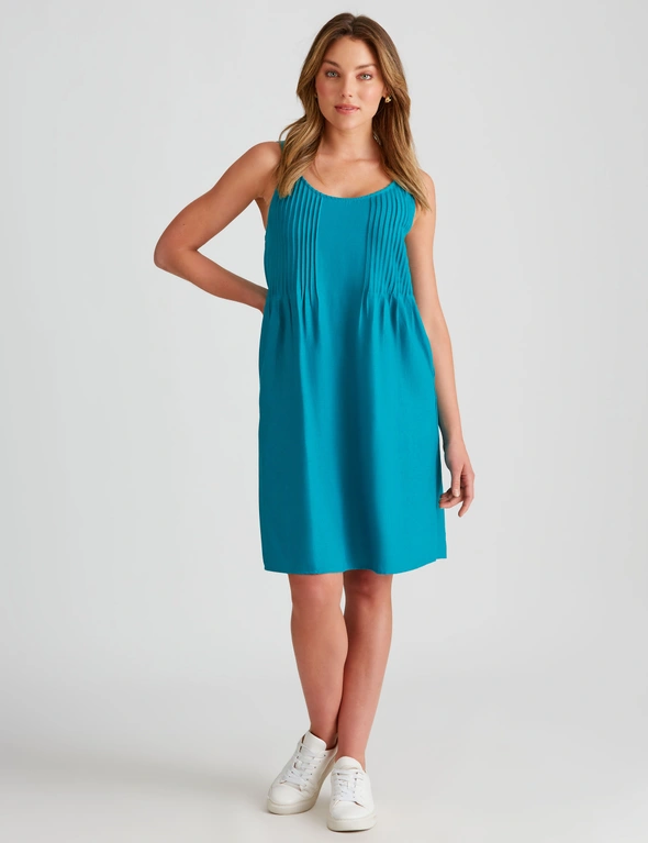 Rockmans Strappy Linen Knee Length Pintuck Dress, hi-res image number null