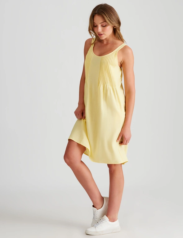 Rockmans Strappy Linen Knee Length Pintuck Dress, hi-res image number null