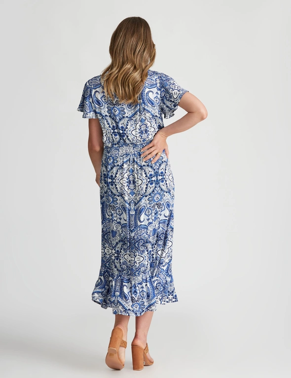 Rockmans Woven Shirred Midi Dress | W Lane