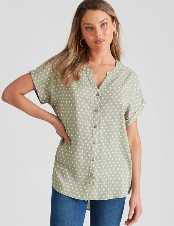 Rockmans Extended Sleeve Woven Shirt, hi-res image number null