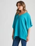 Rockmans Extended Sleeve Woven Ring Top, hi-res