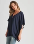 Rockmans Extended Sleeve Woven Ring Top, hi-res