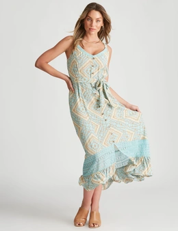 Rockmans Strappy Crinkle Woven Maxi Dress