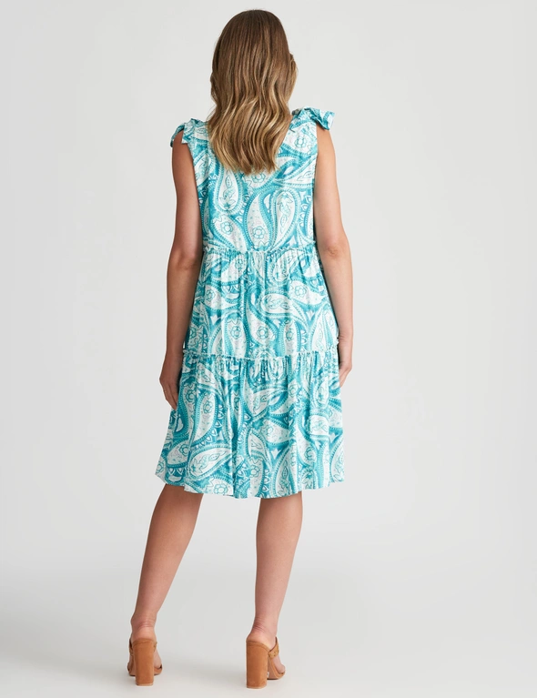 Rockmans Strappy Woven Knee Length Tiered Dress, hi-res image number null