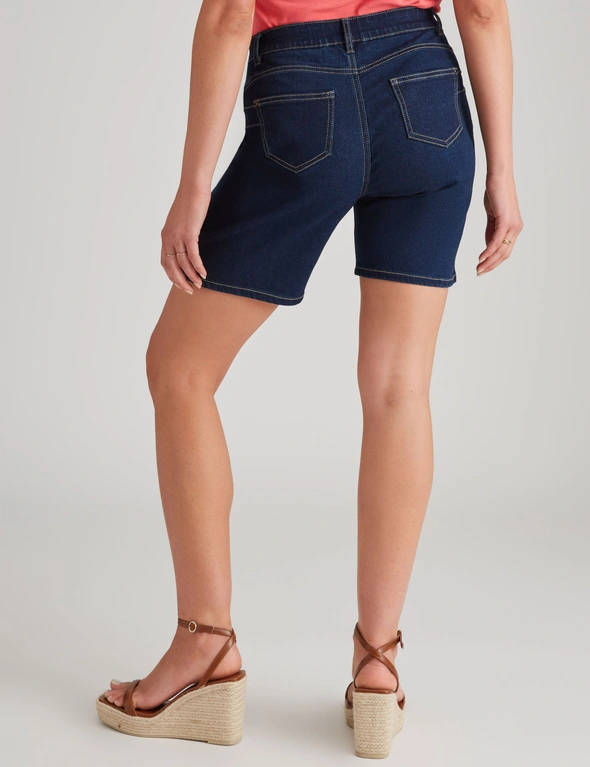 Rockmans Mid Thigh Denim Basic Shorts, hi-res image number null