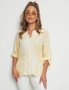 Rockmans 3/4 Sleeve Woven Lace Inset High Low Blouse, hi-res