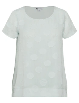 Rockmans Extended Sleeve Polka Dot High Low Top
