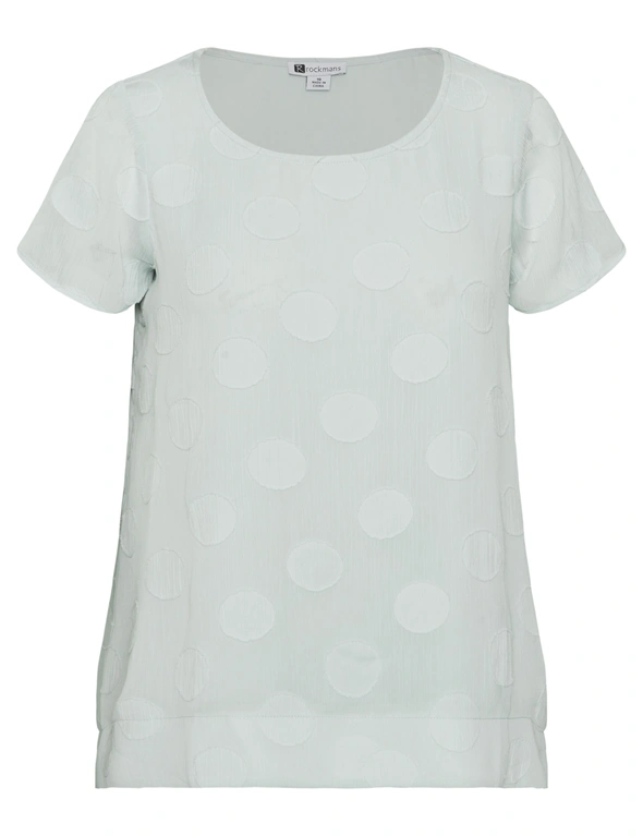 Rockmans Extended Sleeve Polka Dot High Low Top, hi-res image number null