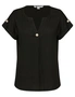 Rockmans Short Sleeve Knitwear Shirt Style Top, hi-res