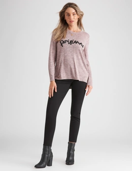 Rockmans Long Sleeve Knit Graphic Top