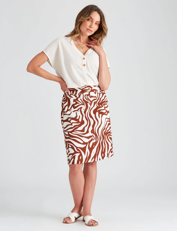 Rockmans Knee Length Pocket Detail Skirt, hi-res image number null