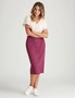 Rockmans Knee Length Woven Button Front Skirt, hi-res