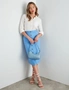 Rockmans Knee Length Woven Button Front Skirt, hi-res