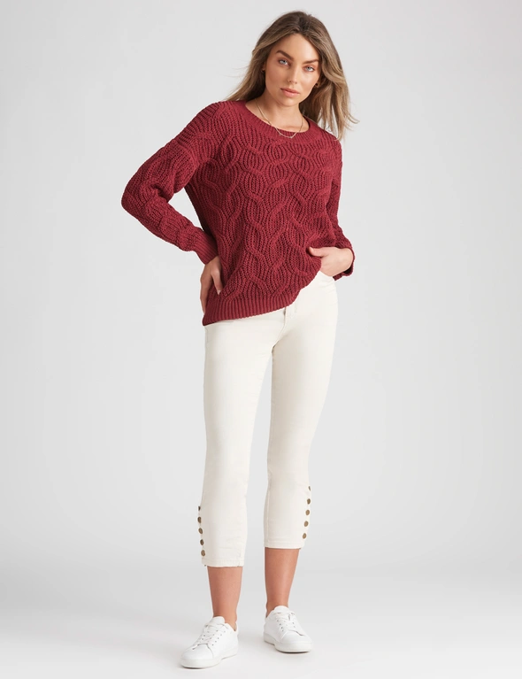 Rockmans Long Sleeve High Low Chenille Jumper, hi-res image number null