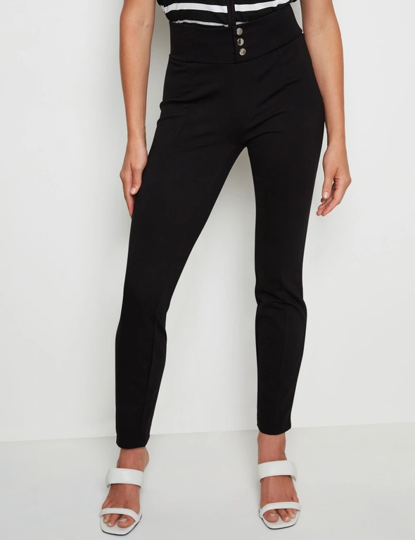 Rockmans Full Length Wide Waistband Ponte Pants, hi-res image number null