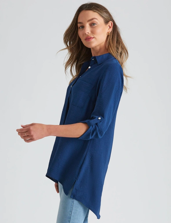 Rockmans 3/4 Sleeve Woven Tunic Shirt, hi-res image number null