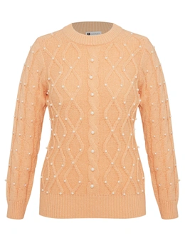 Rockmans Long Sleeve Pearl Cable Knitwear Jumper
