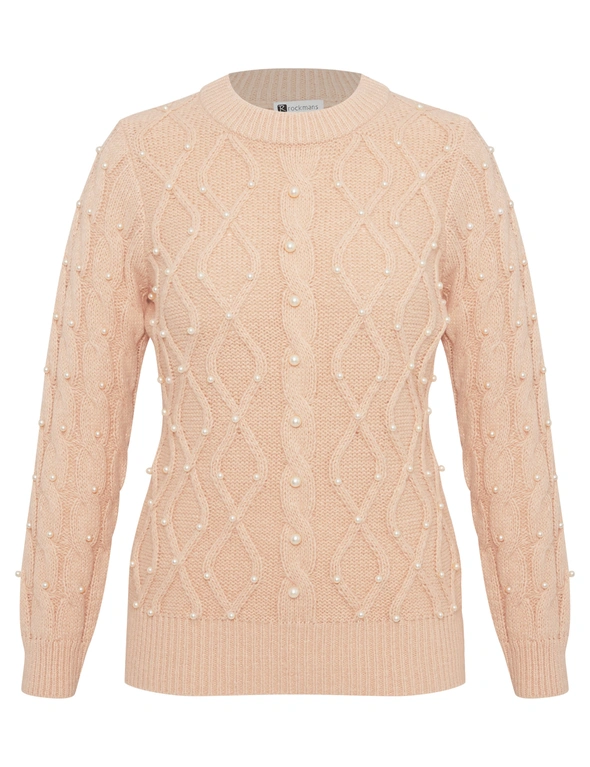 Rockmans Long Sleeve Pearl Cable Knitwear Jumper, hi-res image number null
