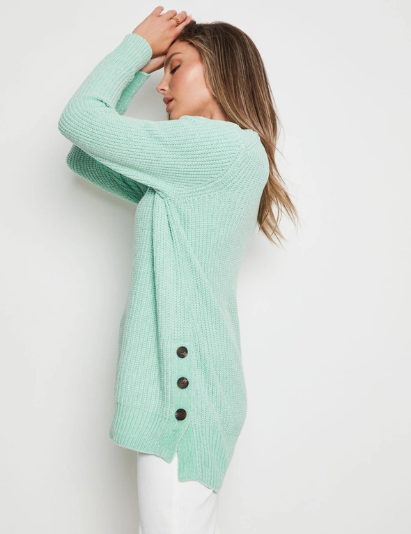 Rockmans Long Sleeve Button ChenIlle Long Jumper, hi-res image number null