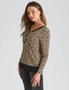 Rockmans Long Sleeve Knitwear Chain Lace Up Neck Top, hi-res